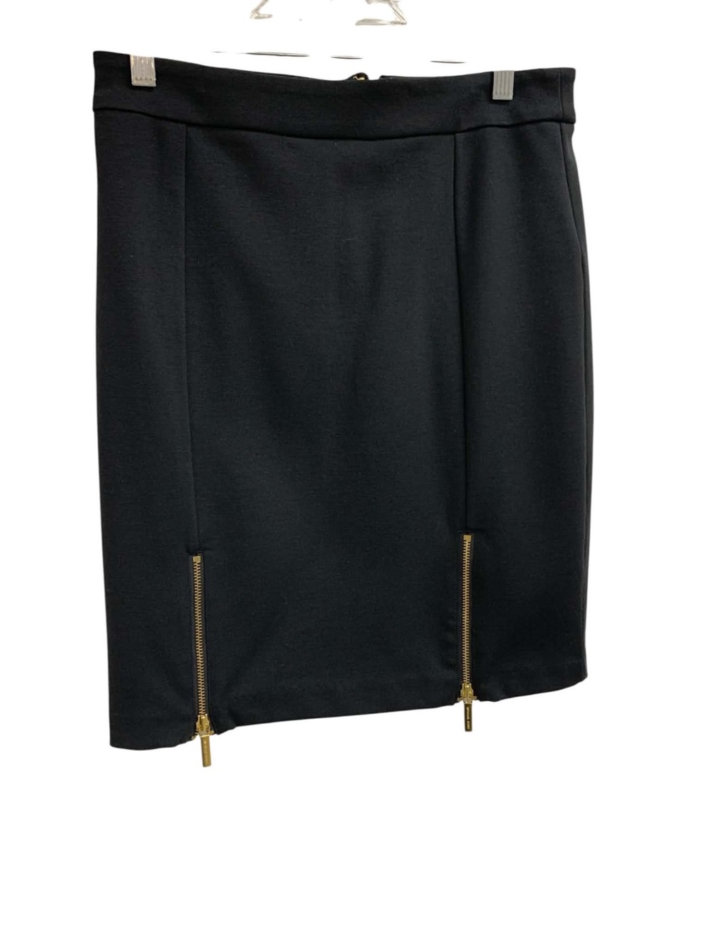 Michael Kors Black Pencil Skirt with Gold Zipper Accents Size S